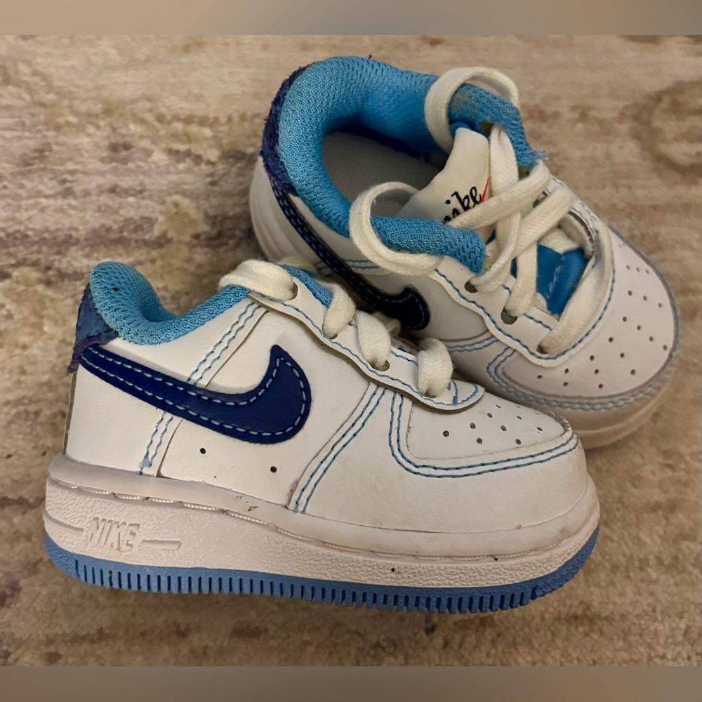 Nike Force 1 White University Blue Baby Sneakers